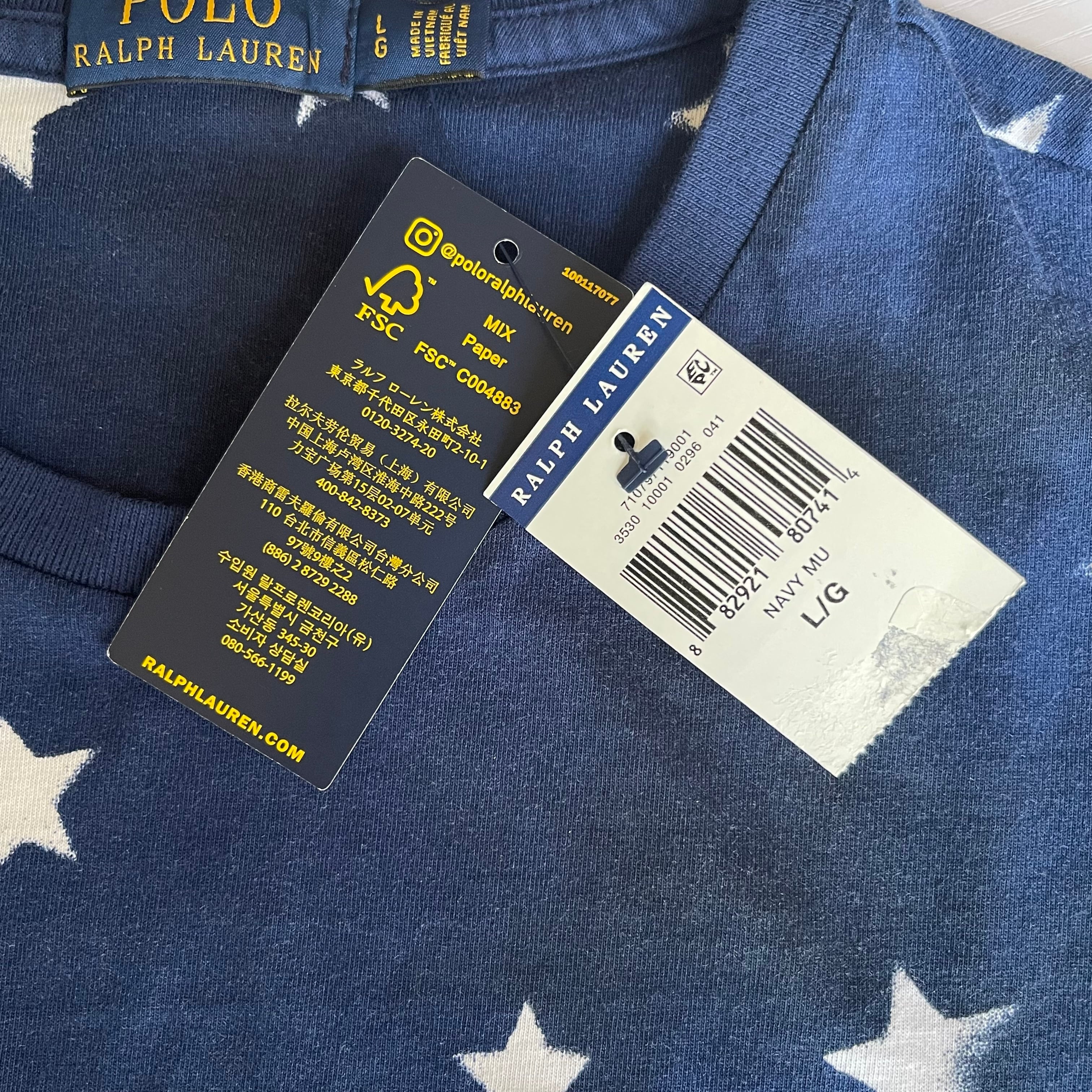 新品 POLO RALPH LAUREN ポロラルフローレン 星条旗柄 トリコロールカラー プリントTシャツ 新品セレクト US規格　L479 |  ROGER'S LADIES ロジャース レディース powered by BASE