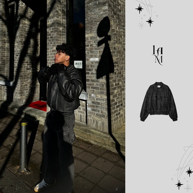 Vintage Velvet Leather Jacket (Black)