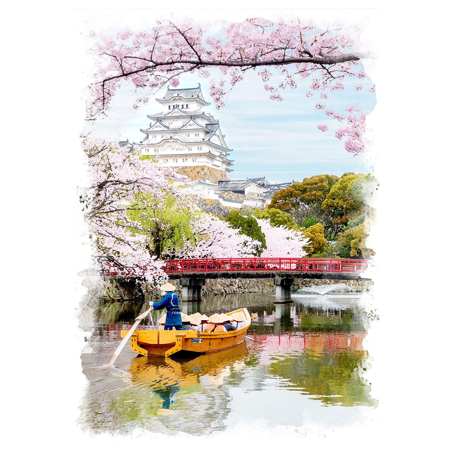斎藤清、「初夏の幸」、希少な画集の額装画、オーダーマット付・日本製