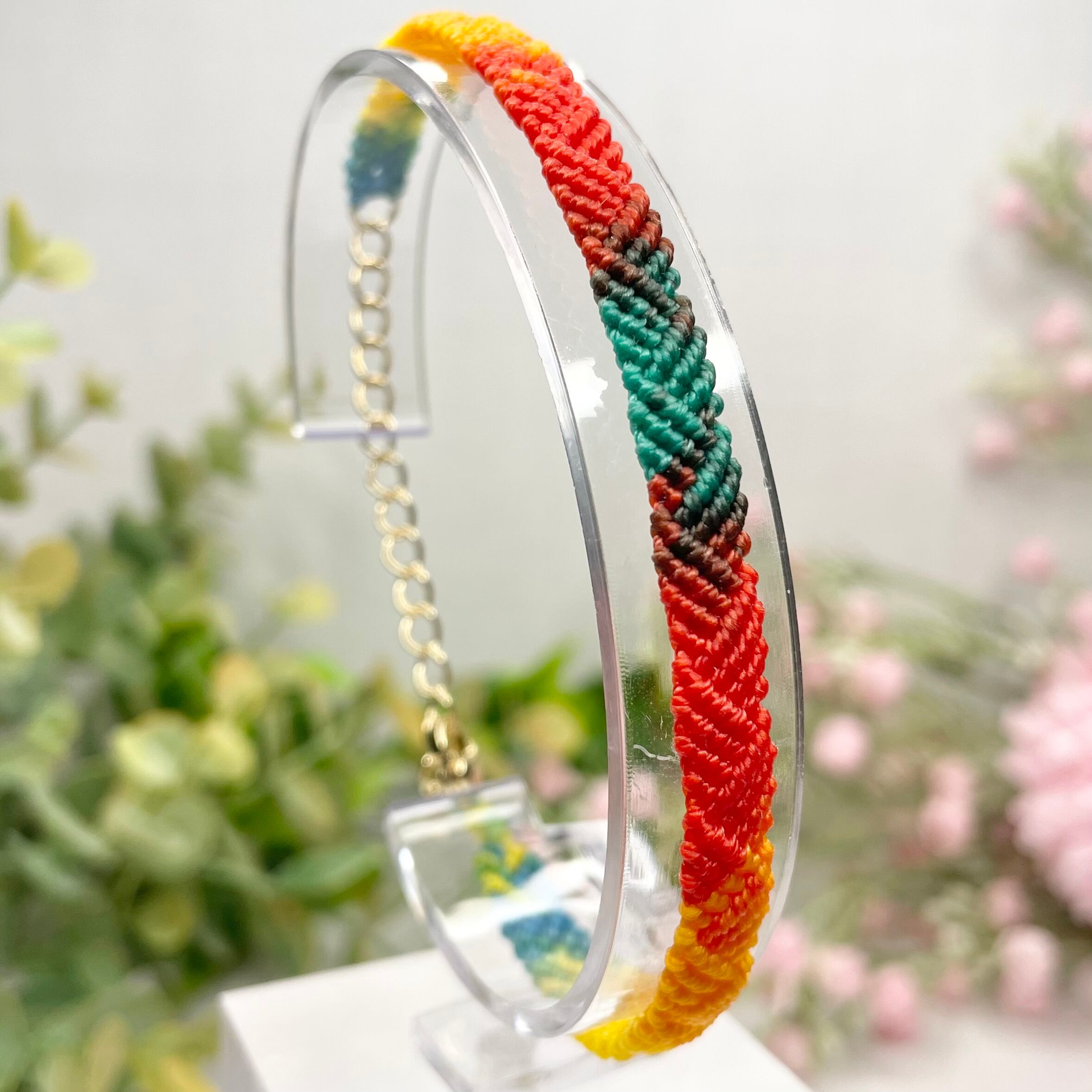 専用ミサンガブレスレット（濃い赤、濃い緑、明るい緑、濃い青、明るい青 )5セット ミサンガ ブレスレット 緑 赤 黄 カラフル | saku1115