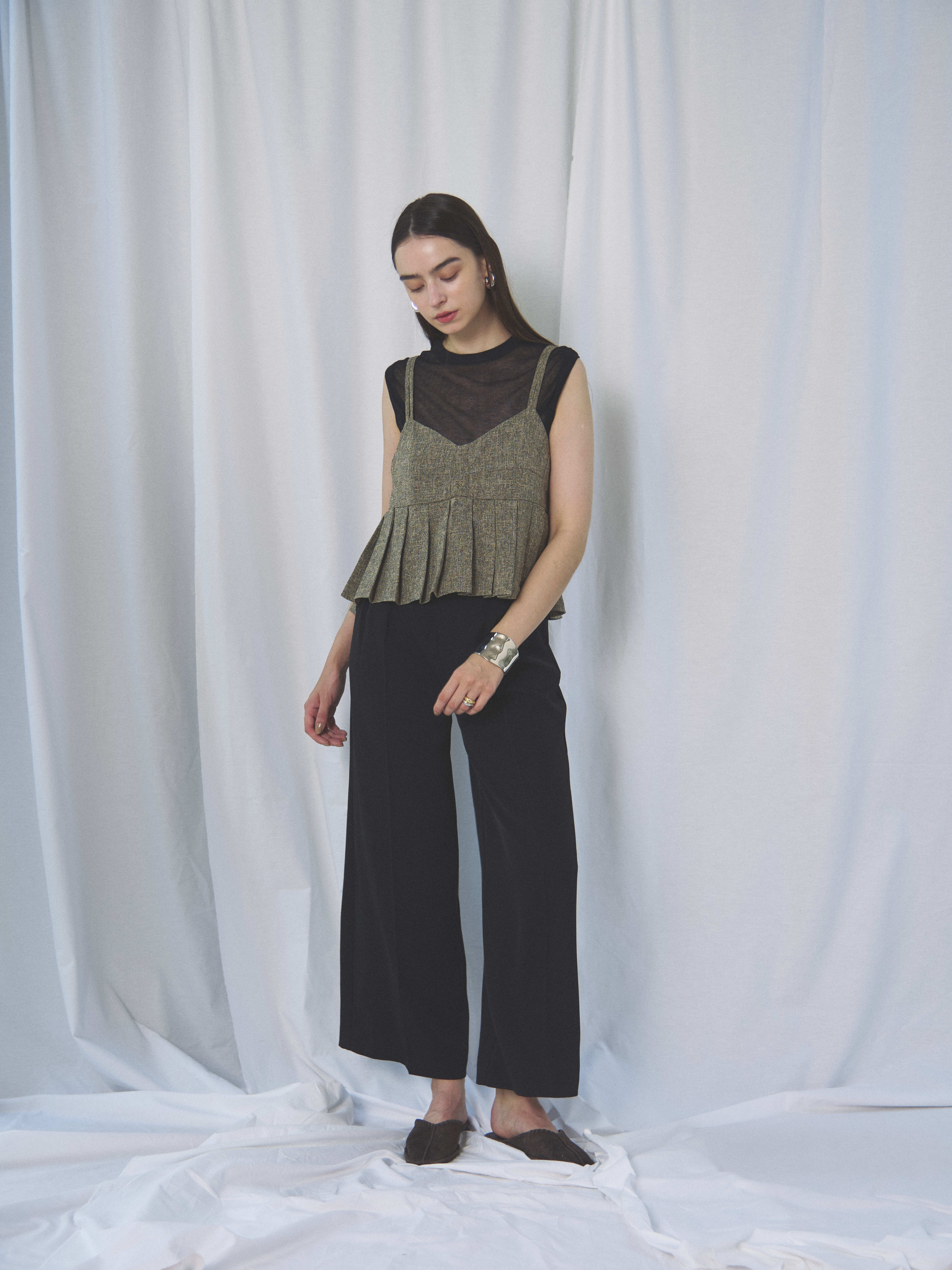 SUMMER TWEED PLEATS CAMI(ｻﾏｰﾂｲｰﾄﾞﾌﾟﾘｰﾂｷｬﾐ)【7533017】 | CIEL'AIR