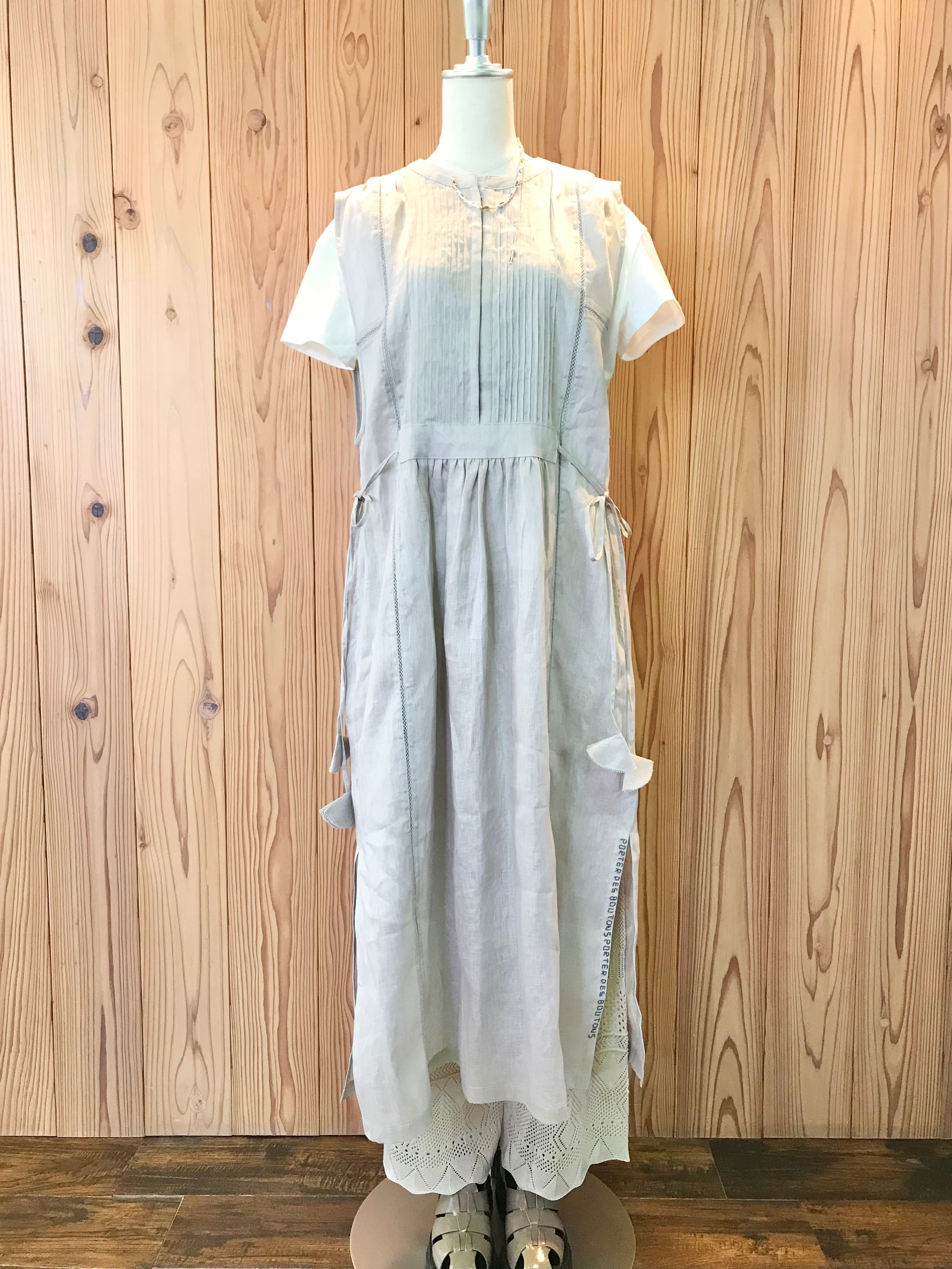 【Porter des boutons】ピンタックリネンワンピース