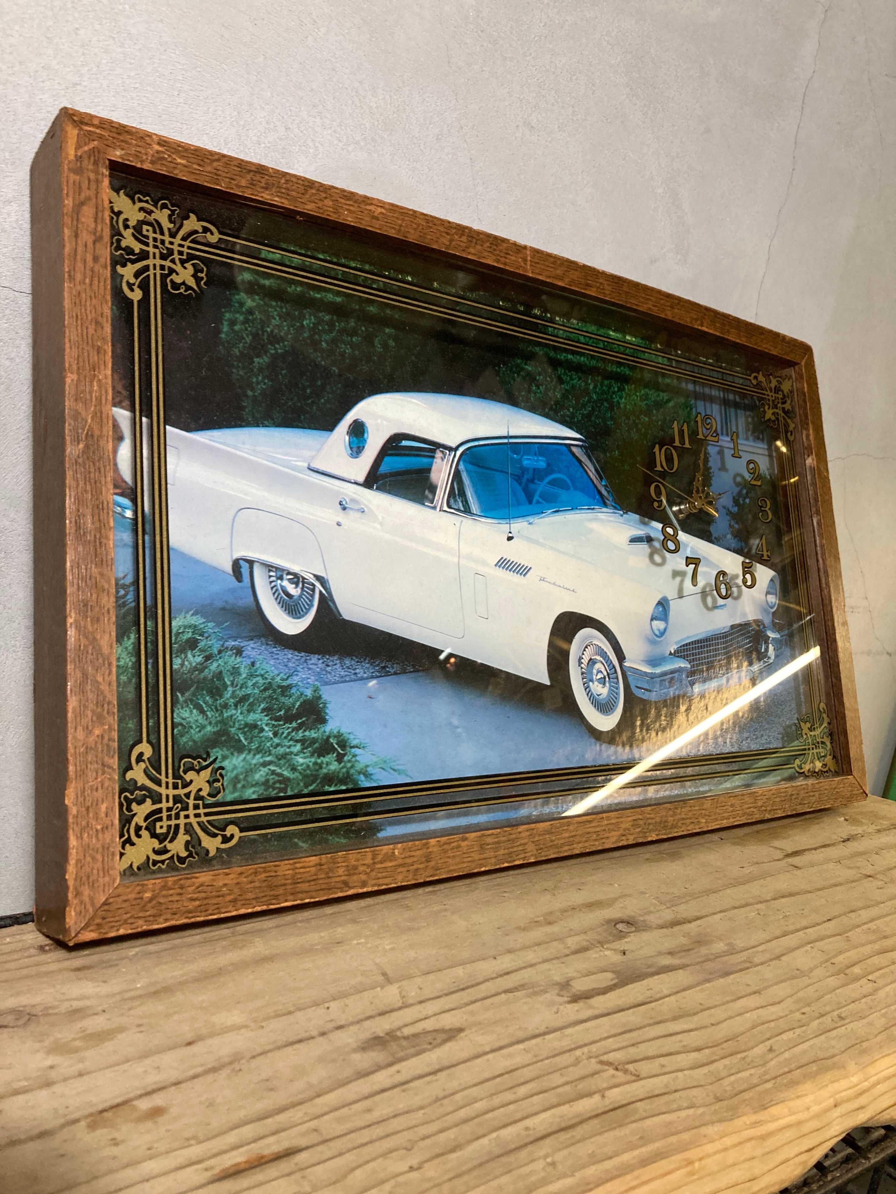 70s CLASIC CAR PHOTE CLOCK  (beady antiques)