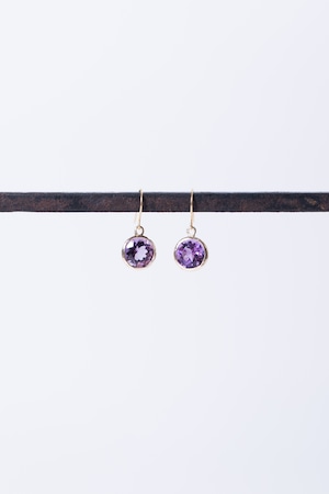 K10 Purple Amethyst Sparkling Earrings 10金パープルアメシストスパークリングイヤリング