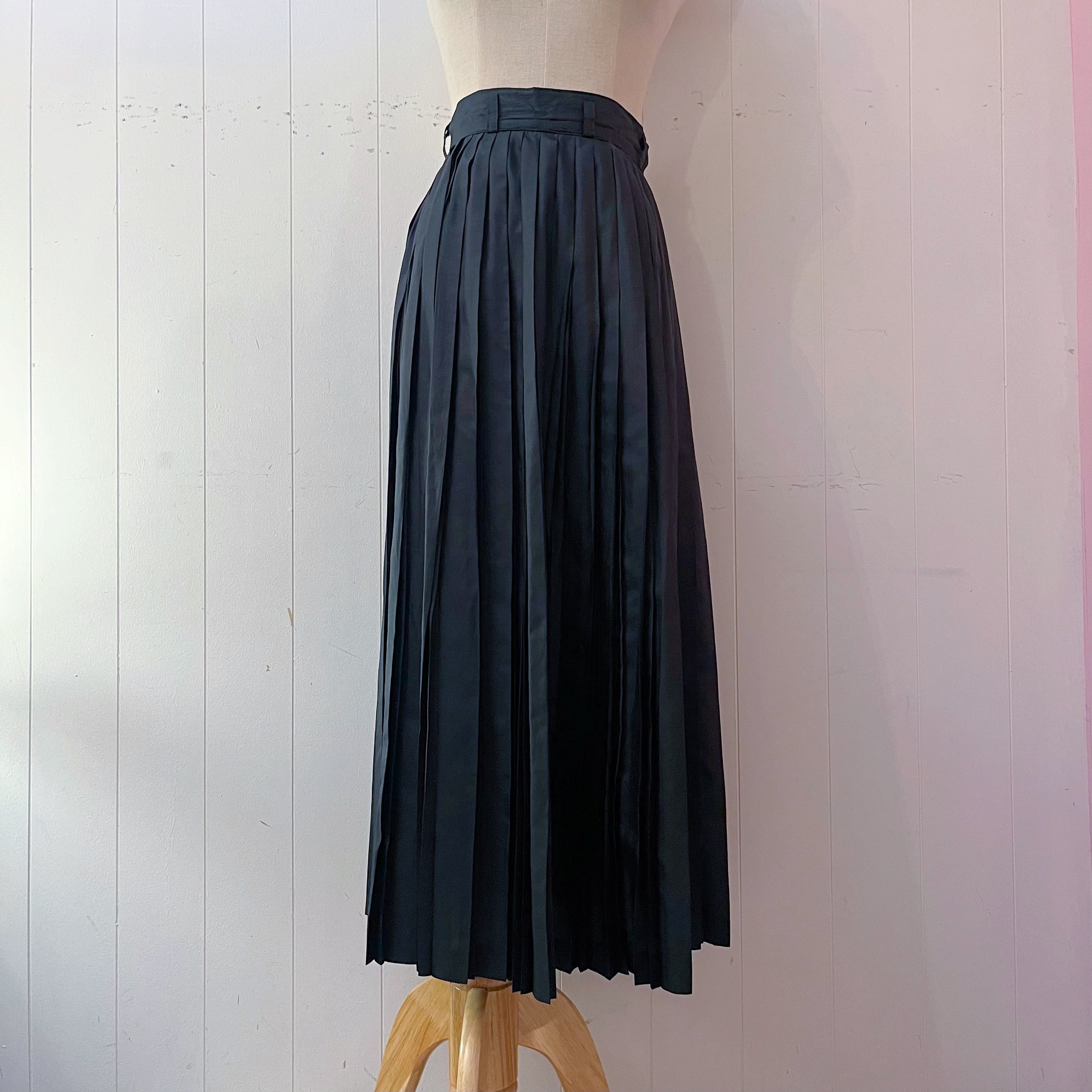black crisp polyester pleats skirt