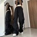 女性用ハイウエストバギースウェットパンツ、y2kカーゴパンツ、女性用ストリートウェア、ヒップホップパンツ、大きなポケット、カジュアルなローウエストドローストリングパンツ y2k ボトムス  T240831222520_04
