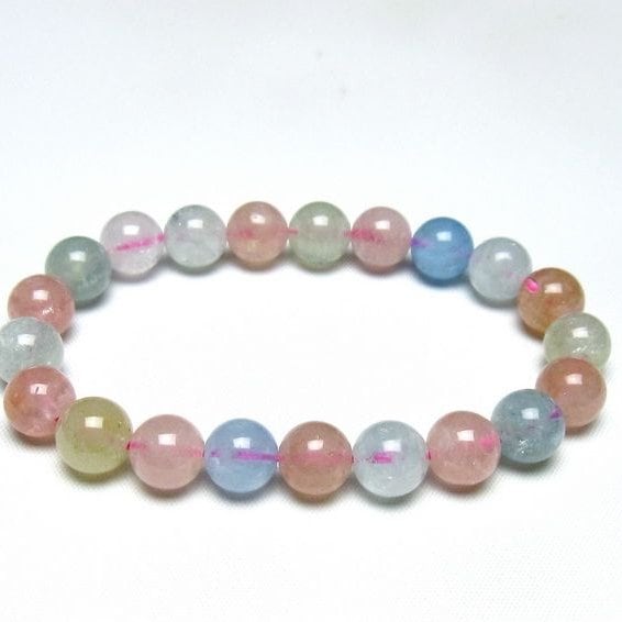 ミックスカラーベリル ブレスレット 10mm 一点物 メール便可 [M便 1/10] 111-48928