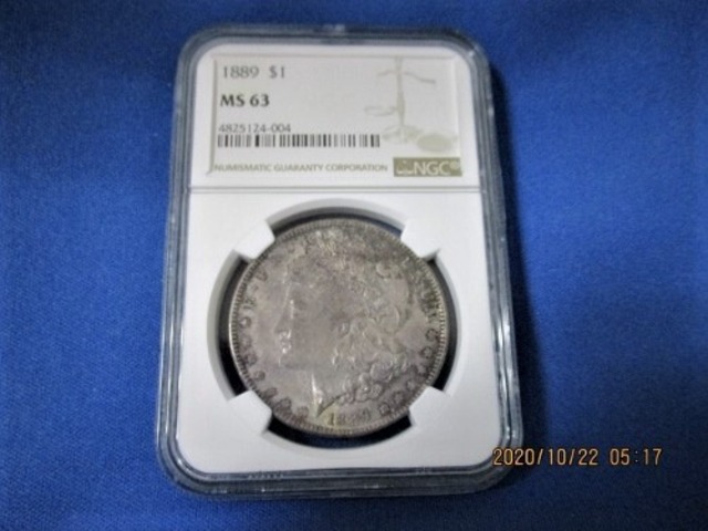 希少なダークトーン】アメリカ 1889年 モルガンダラー1ドル銀貨【NGC 