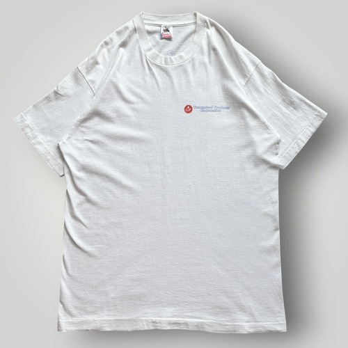 【USA製】90s FRUIT OF THE LOOM 半袖Tシャツ Tee 白/WHITE メンズ XL ロゴ プリント アメリカ製 VINTAGE フルーツオブザルーム