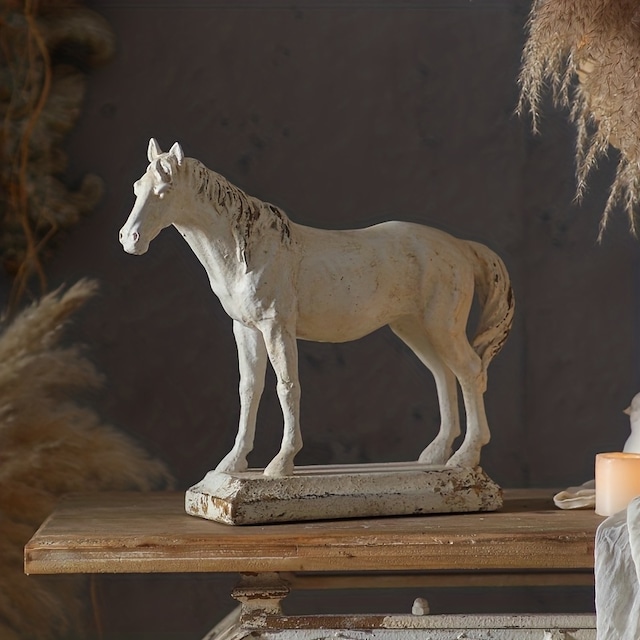 オブジェ 馬 ヴィンテージ調 おしゃれ シック インテリア 北欧 置物 オーナメント レトロ調 アンティーク調 クラシック 雑貨 ディスプレイ アート 動物 アニマル 装飾 ギフト プレゼント