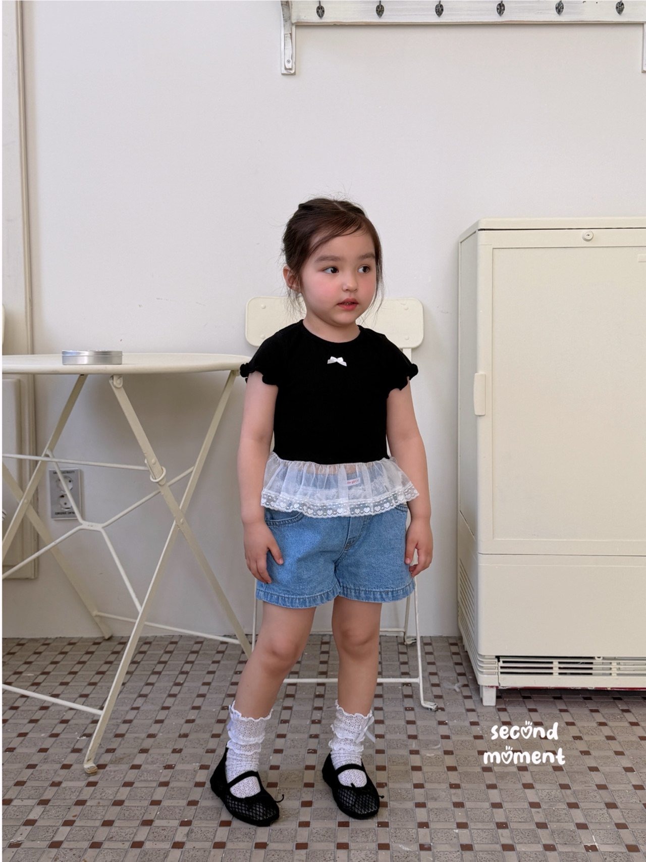 [second moment] Popo Ribbon Tee (JS/JM/JL) / [세컨드모먼트] 포포리본티 (JS/JM/JL)