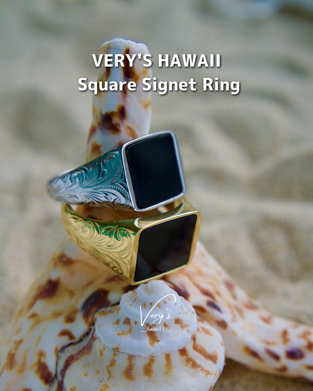 Square signet ring 316L【Very's Hawaii】