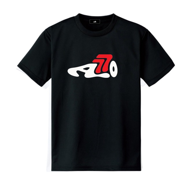Logo dry T-shirt / black×red