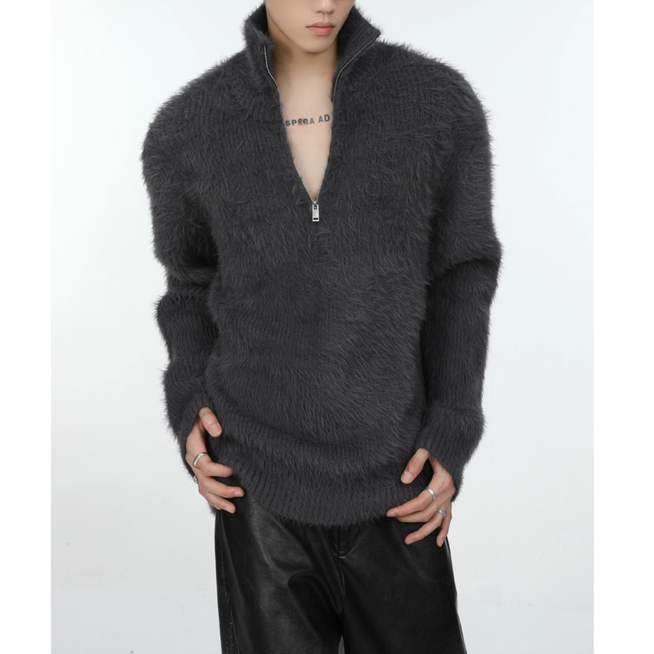 High Neck Zip Sweater / M–3XL　TB2635・画像11