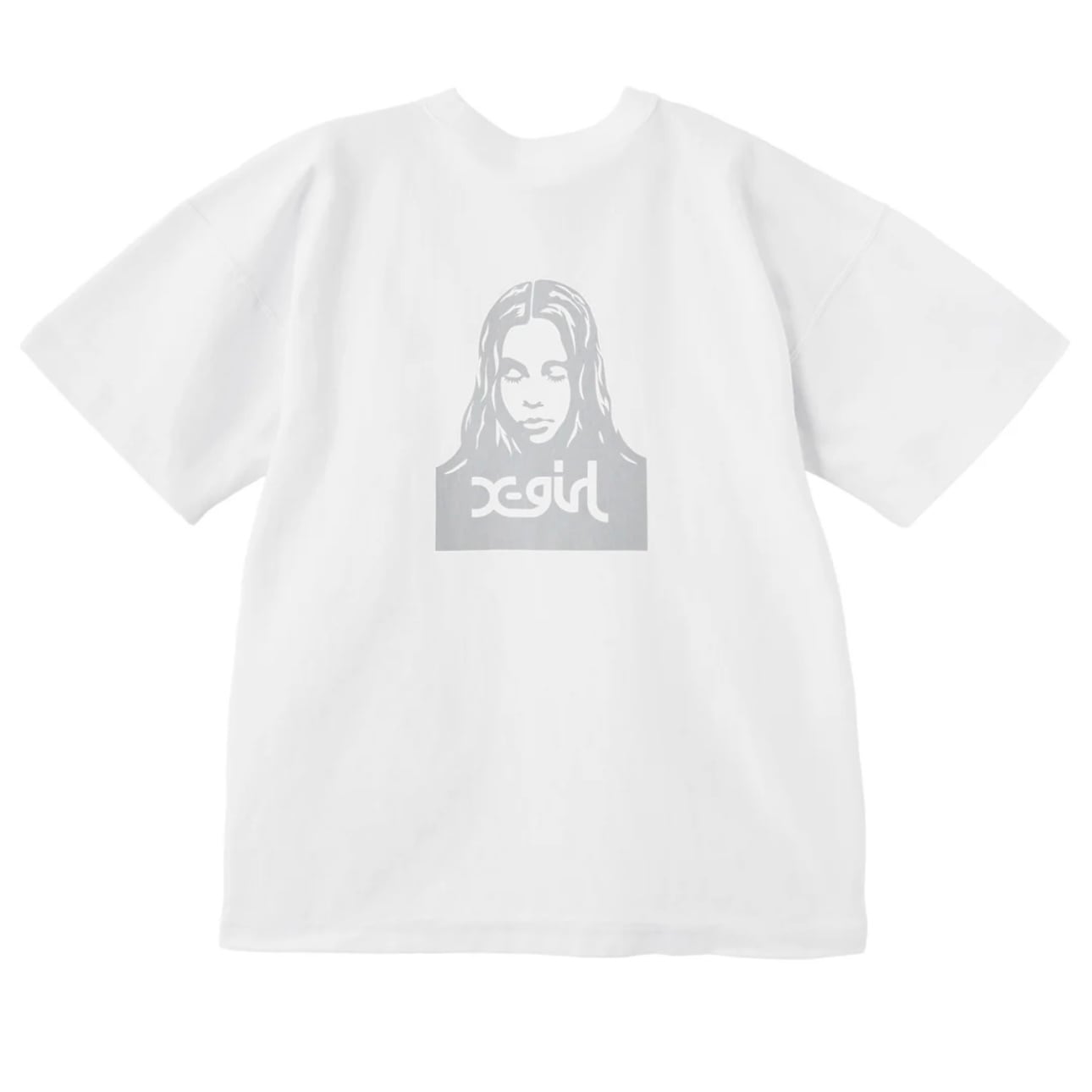 【X-girl】X-girl × Champion REVERSE WEAVE R FACE S/S TEE / WHITE【エックスガール】