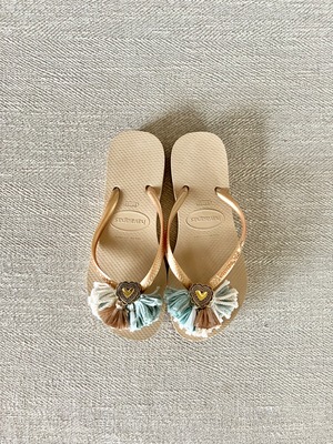 Jelly sandals Flatform Gold (turquoise mix)