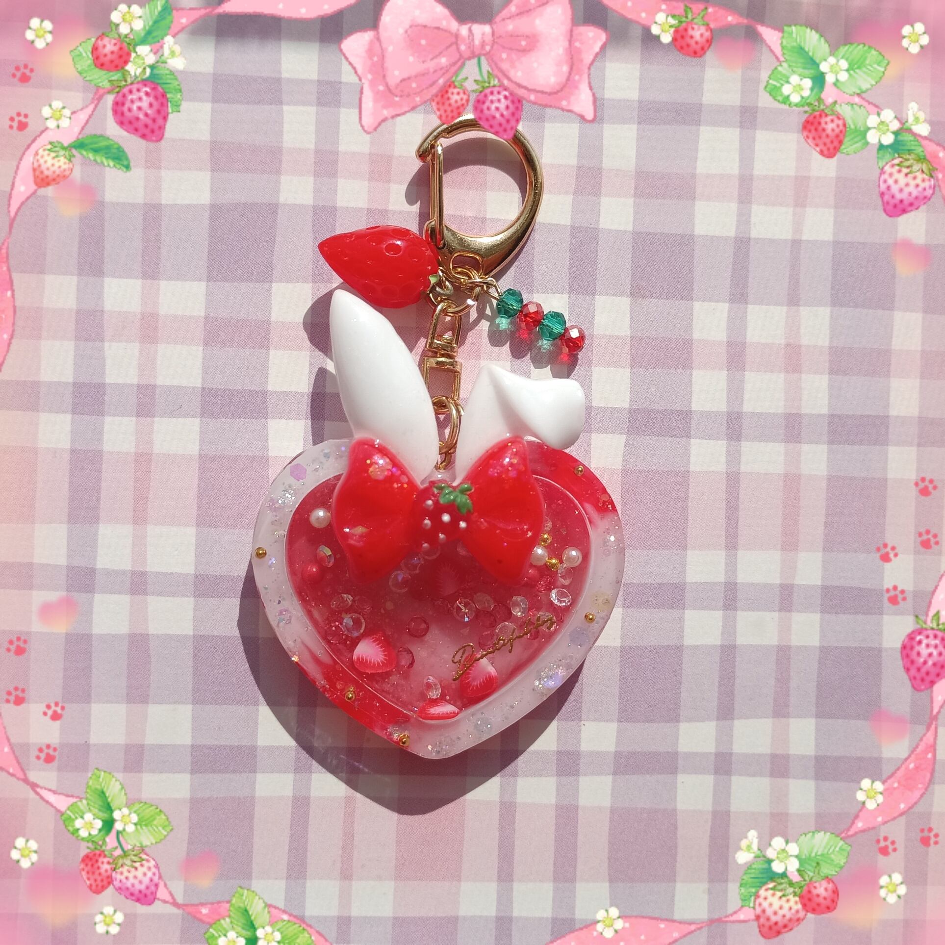 新作✨）海イルカ ダブルハート レジン シェイカー キーホルダー | PAY ID