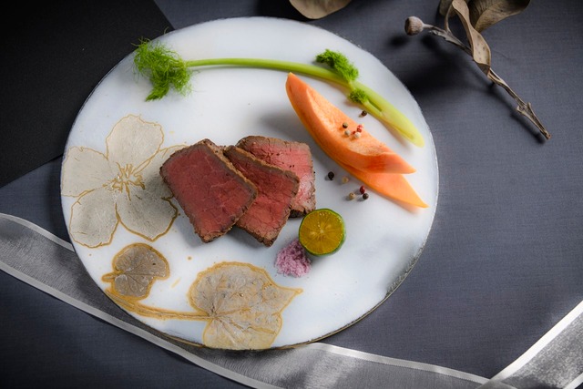 つづるガラスアート　ゆうなの花　HAKU平丸大皿1