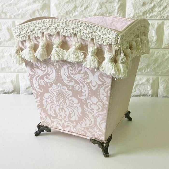 ジェニファーテイラー 脚付きダストボックス Haruno ゴミ箱 小物入れ おしゃれ かわいい リボン RE32963DB