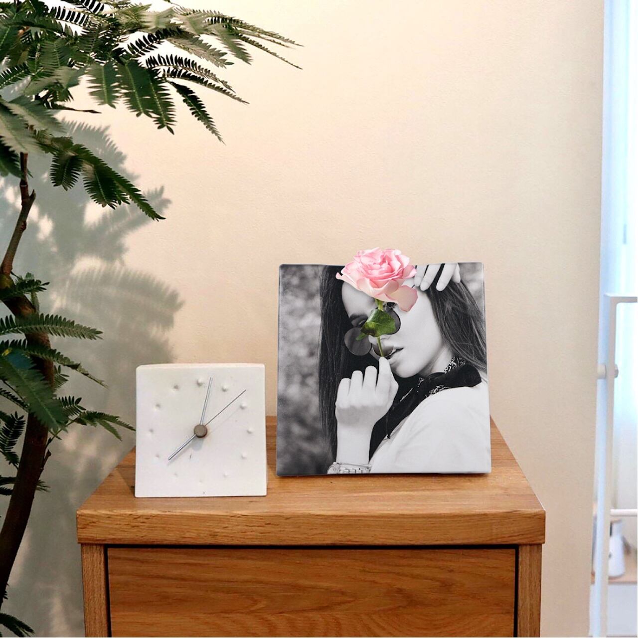 アートパネル キャンバスアート モデル モノクロ 一輪挿し IKEBANA IKE