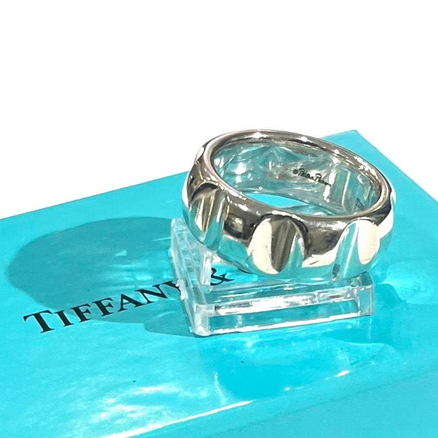希少【TIFFANY&CO.】【20号】2925 光を放つグルーヴ ワイドリング
