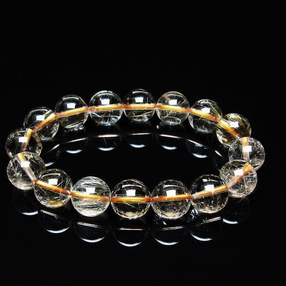 タイチンルチルクォーツ ブレスレット 13mm 一点物 メール便可 [M便 1/10] 111-44585