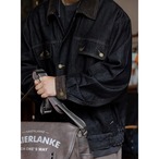 Corduroy Collar Denim Jacket Long Sleeve Work Jacket ◇H0367