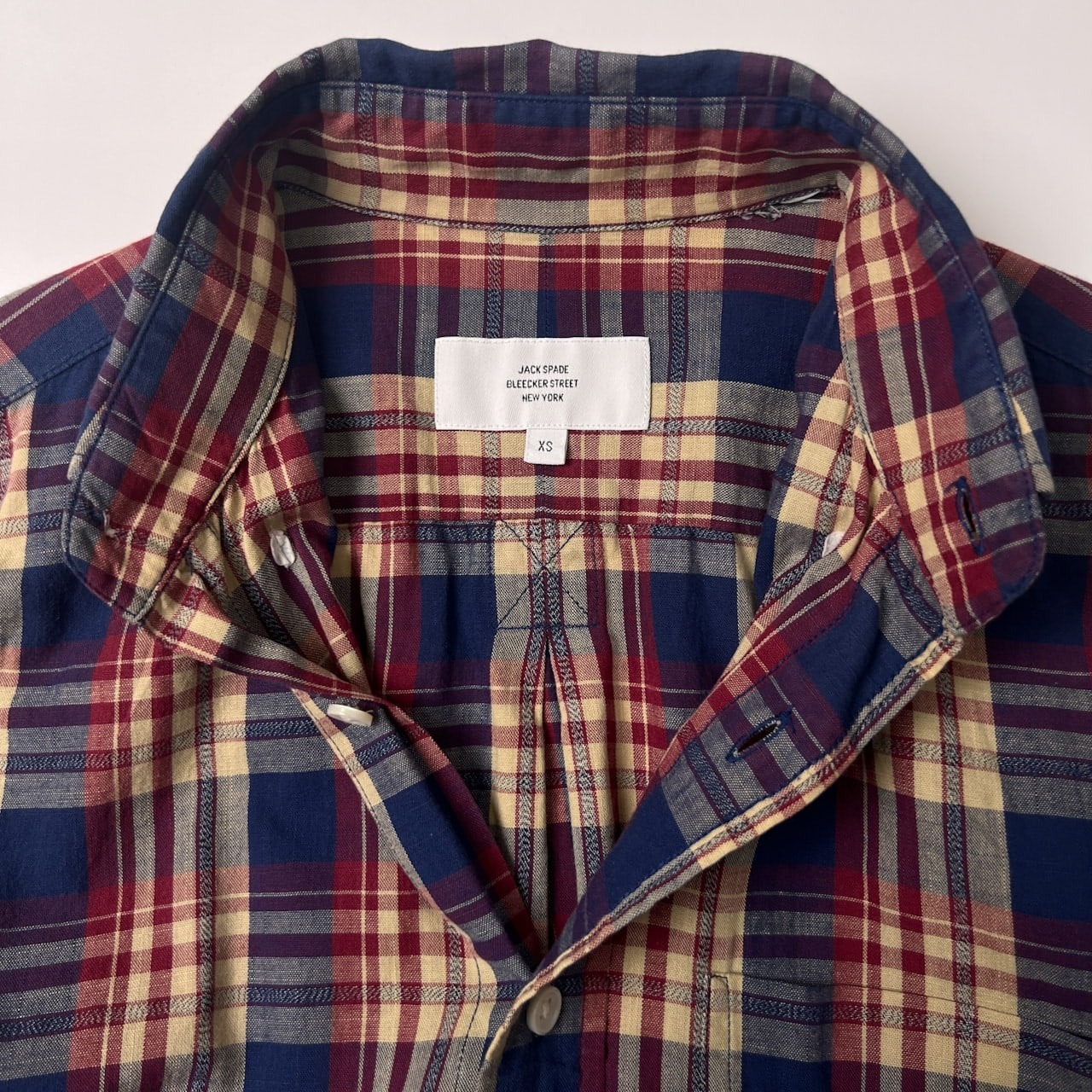 JACK SPADE ジャックスペード チェック柄 長袖シャツ XS/ブルー レッド アイボリー
