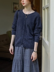Délavé Gris Cotton Tiered Skirt F0820