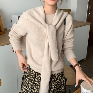 肩掛けアンサンブルニットプルオーバー A0328