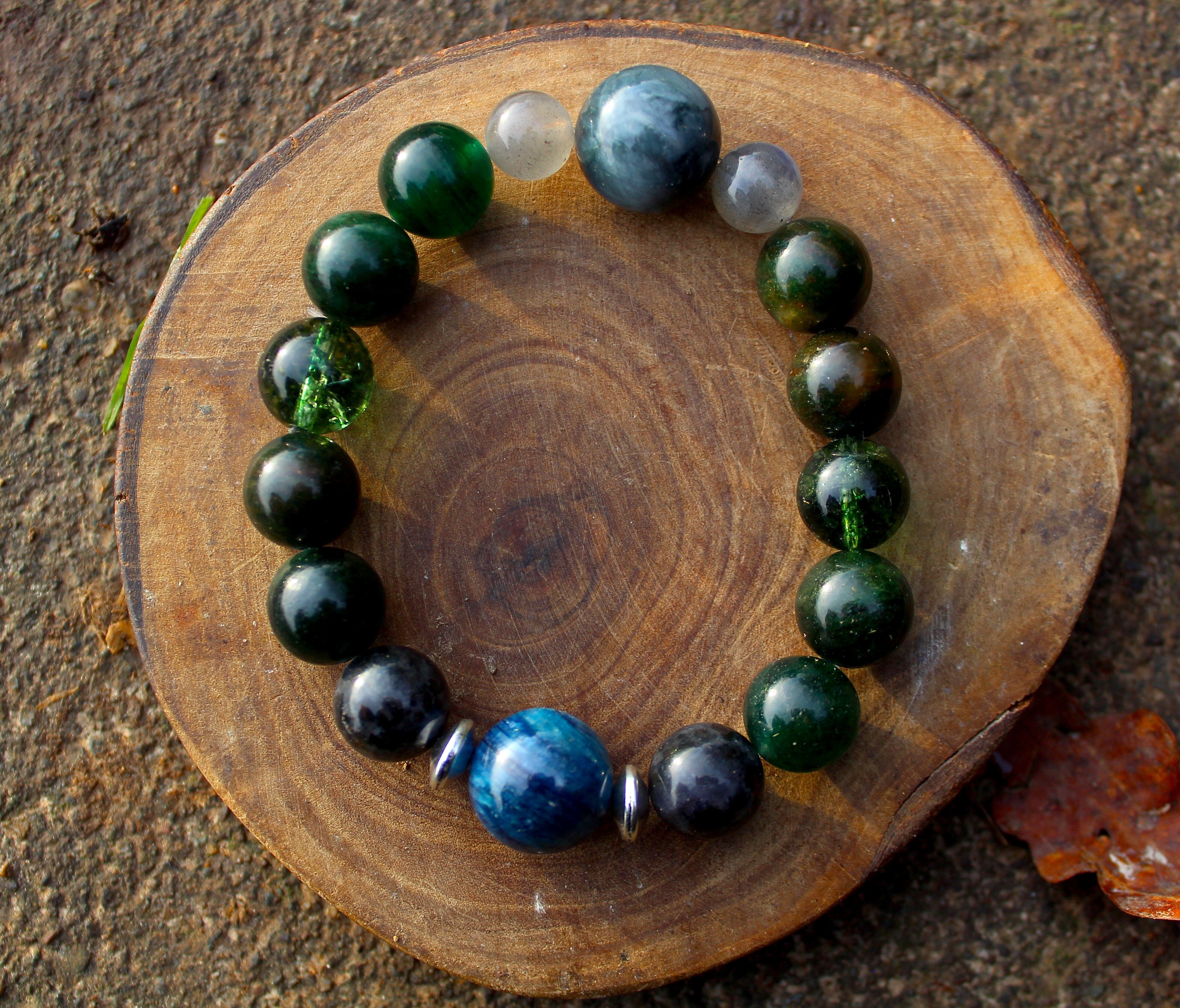 キャッツアイ、カイアナイトAAA、ラブラドライトAAA、エピドート