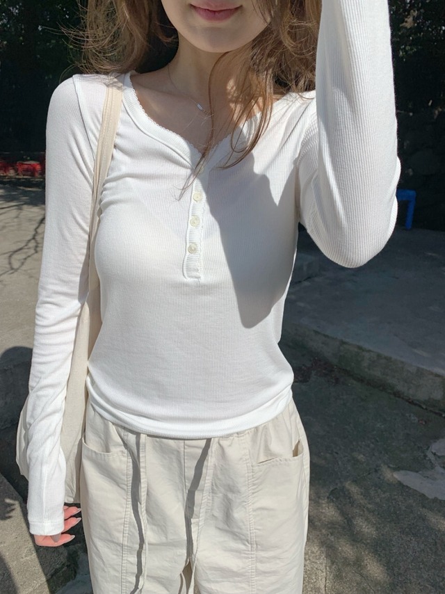 (予約) vegetable / River button tee 3color