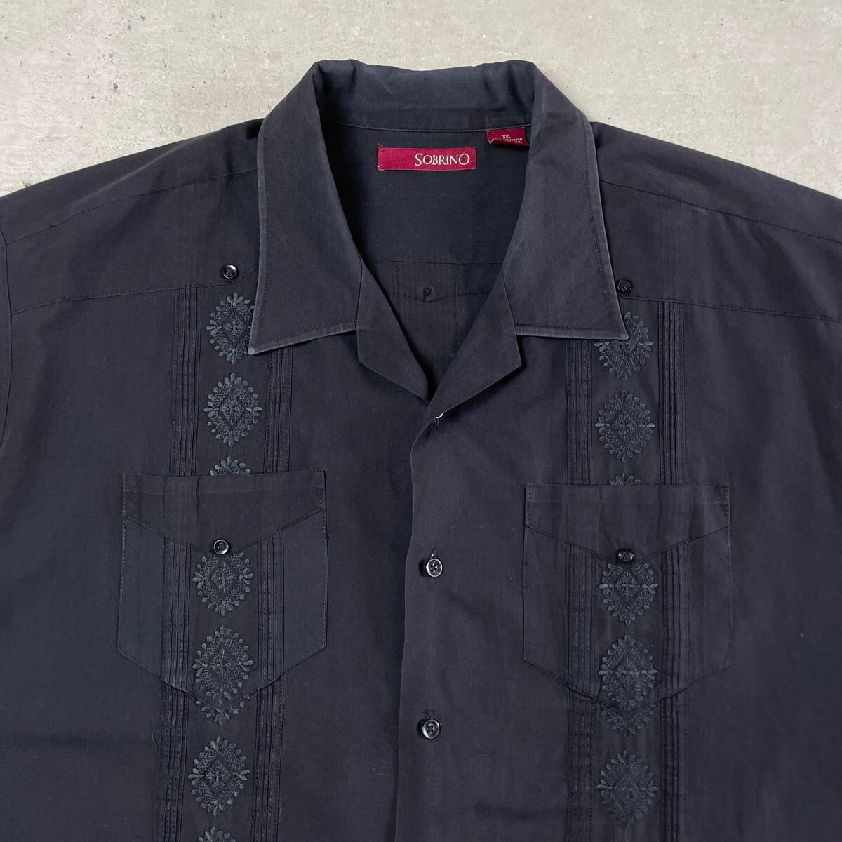 SOBRINO 半袖 刺繍 キューバシャツ メンズXXL 古着 ビンテージ