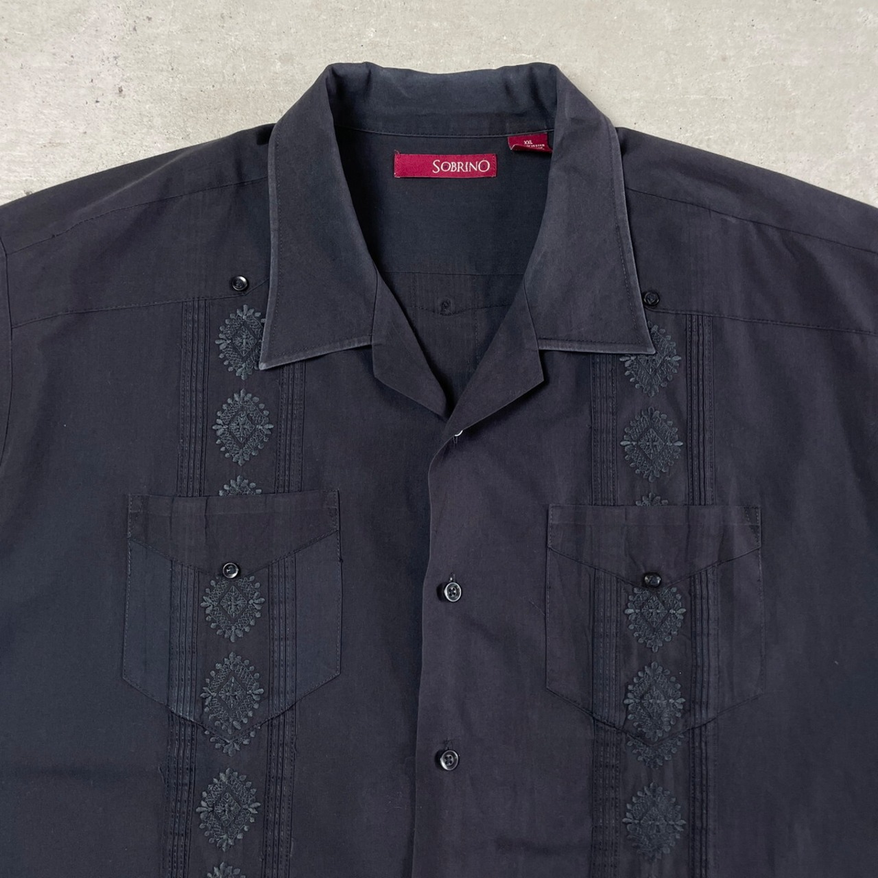 SOBRINO 半袖 刺繍 キューバシャツ メンズXXL 古着 ビンテージ 