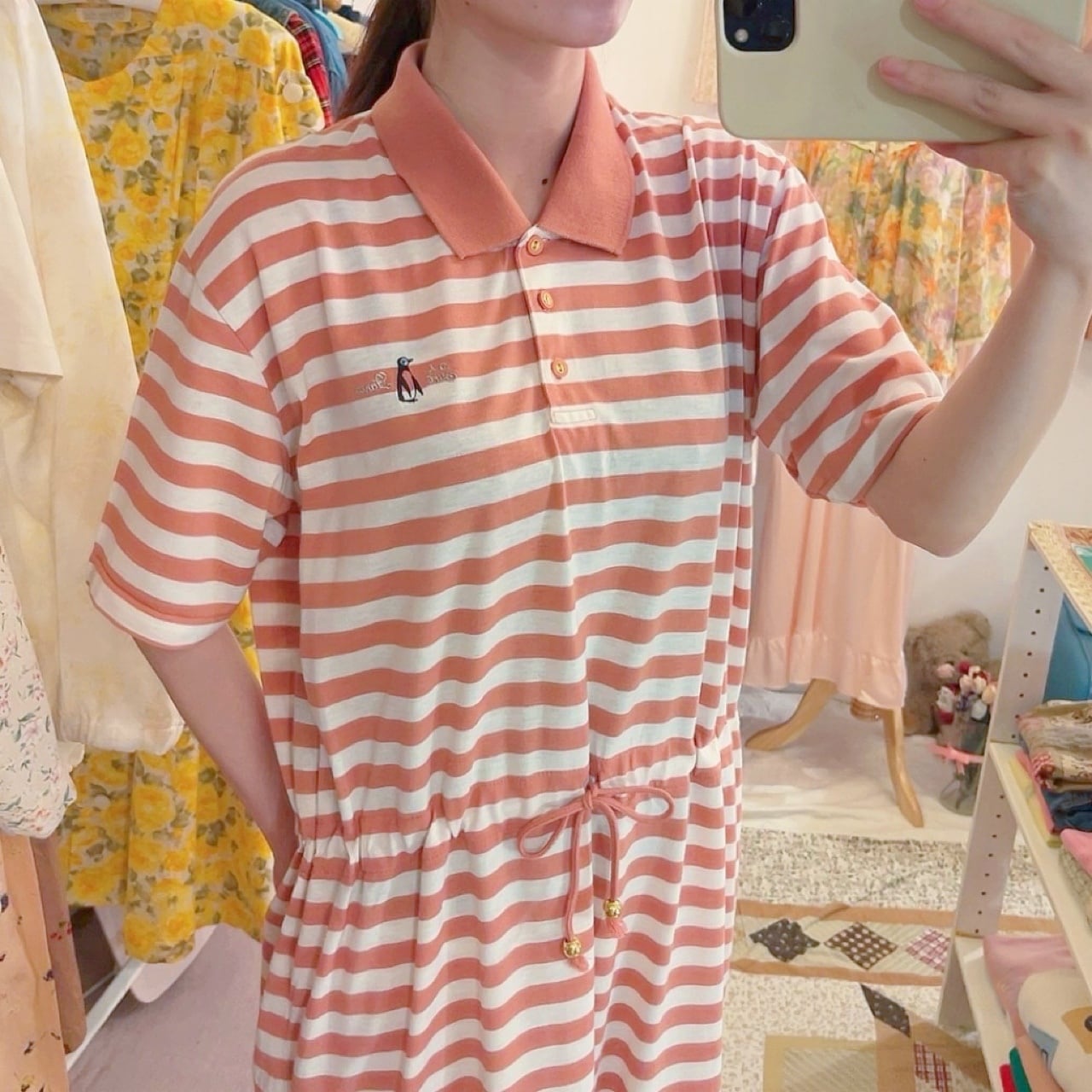 penguin stripe polo one-piece