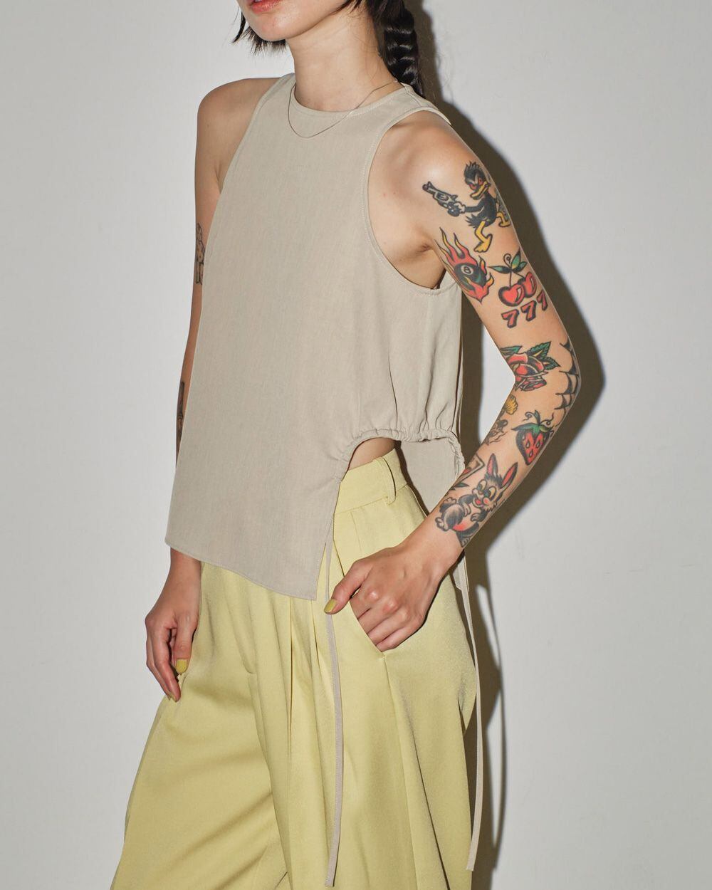 TODAYFUL Side Gather Tops サイドギャザートップス Oatmeal | planet3rd