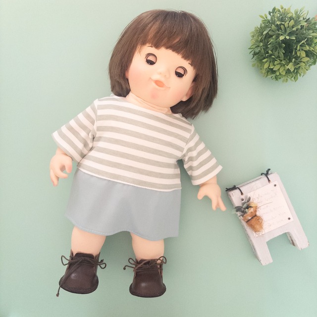 トレーナーワンピース服（ミント）ぽぽちゃん