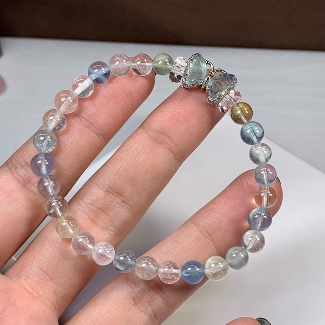 2.~Butterfly~ミックスベリル×フローライト デザインブレスレット