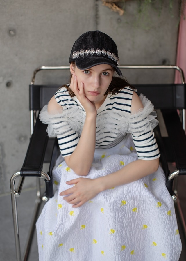 (made in japan)チュールドッキングカットソー（半袖）