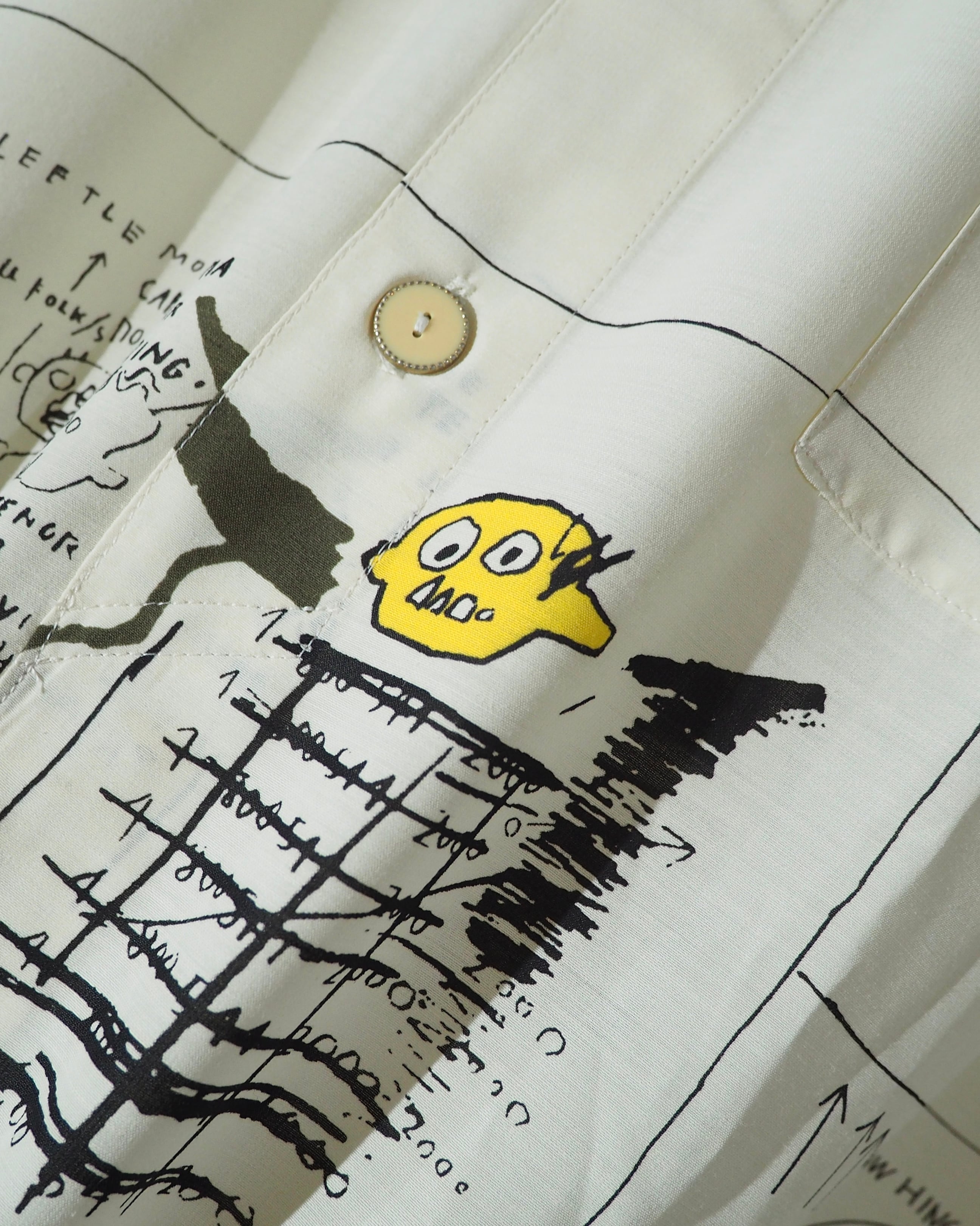 1990s Random Formula Full pattern Design vintage loose SS shirt