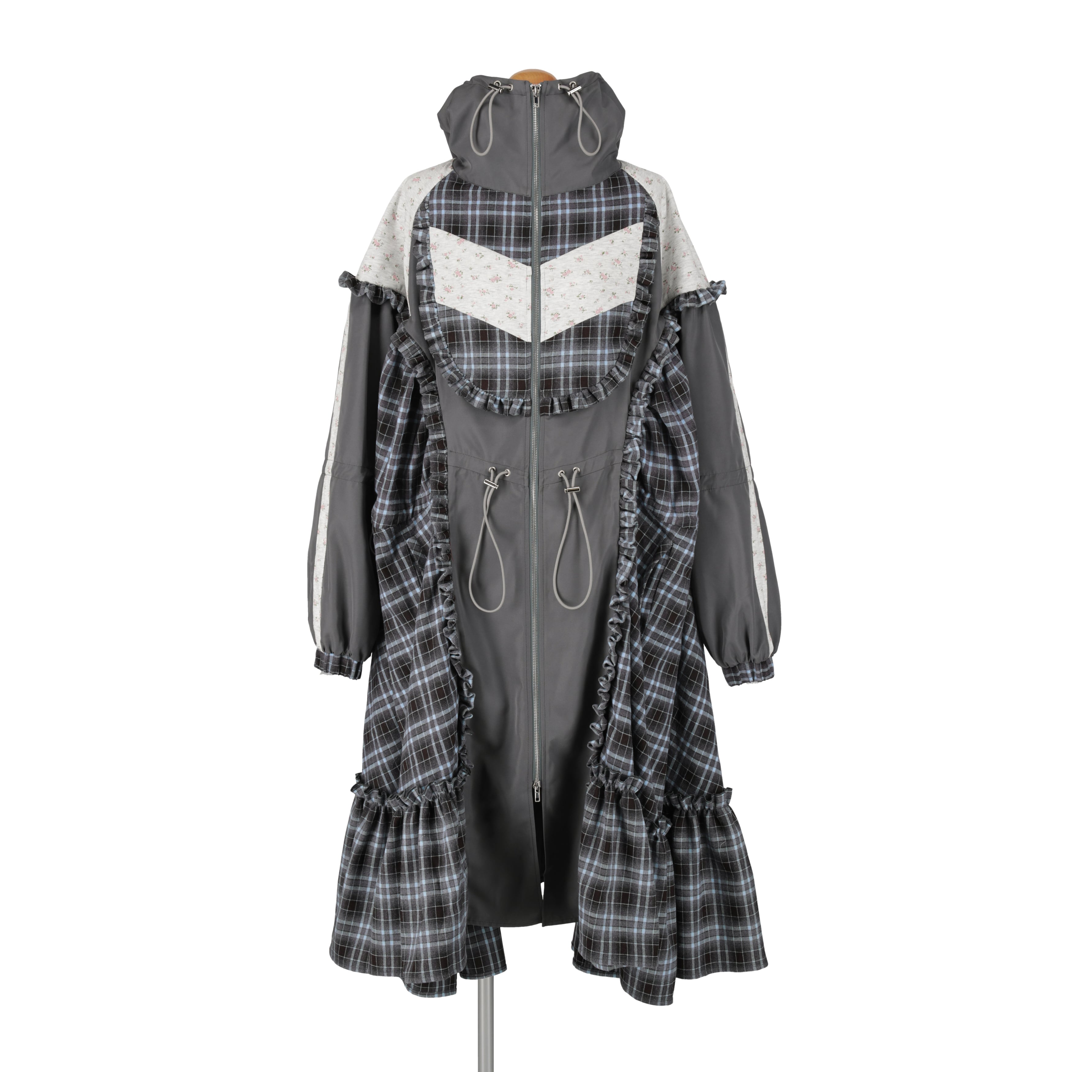 トラックフーディーワンピース　GRAY