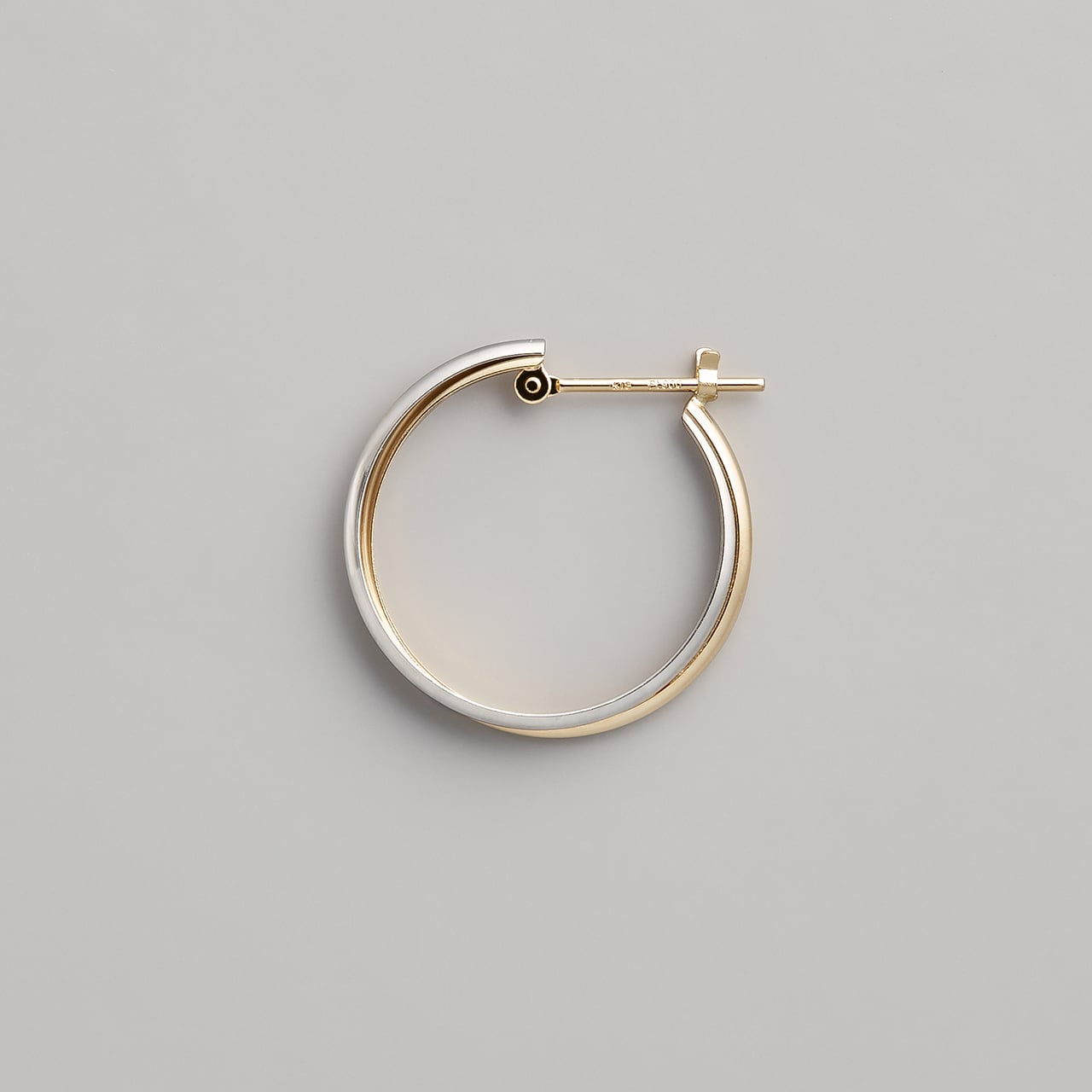 K18イエローゴールド/プラチナ 直径20mm コンビネーションフープ