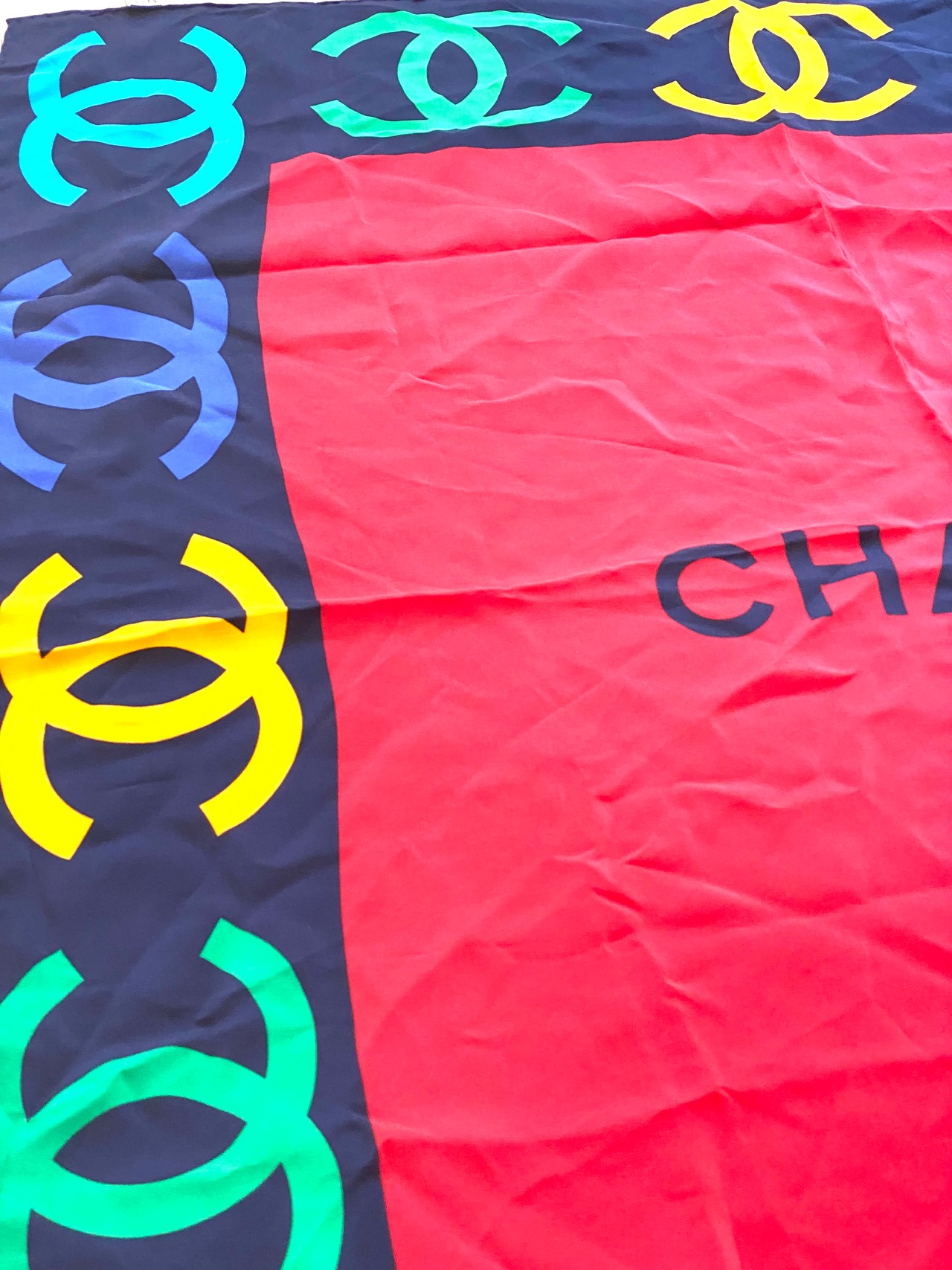 CHANEL シャネル シルク スカーフ ココマーク マルチカラー 赤 | ADOOR 