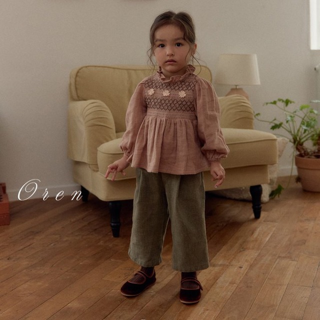 【取寄】oren｜rowan smocked blouse｜ロワンスモックブラウス｜S-XL｜kids｜25 winter