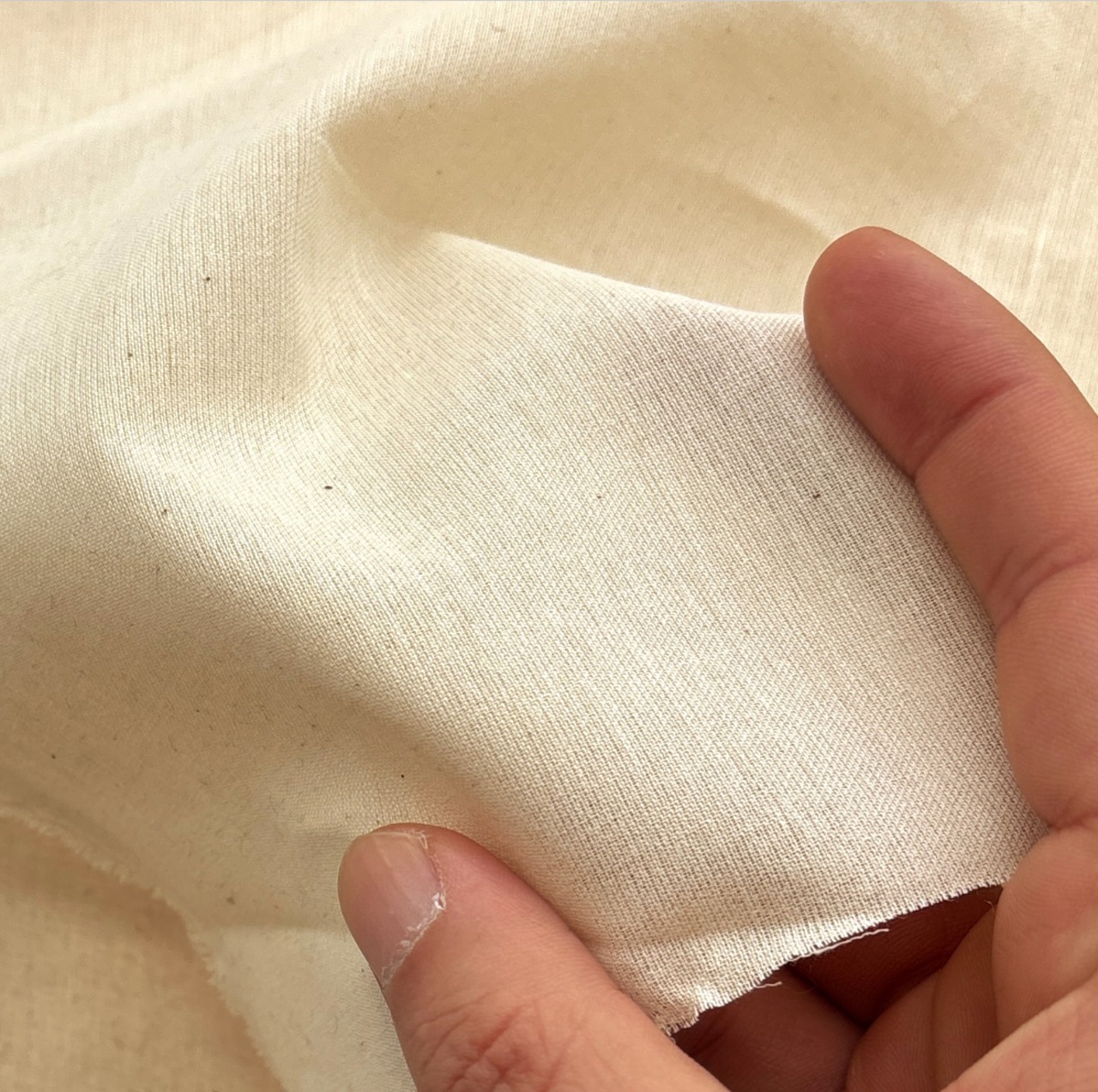 TC373◆3m◆L◆コットンリネン混カス残し生地◆アイボリー