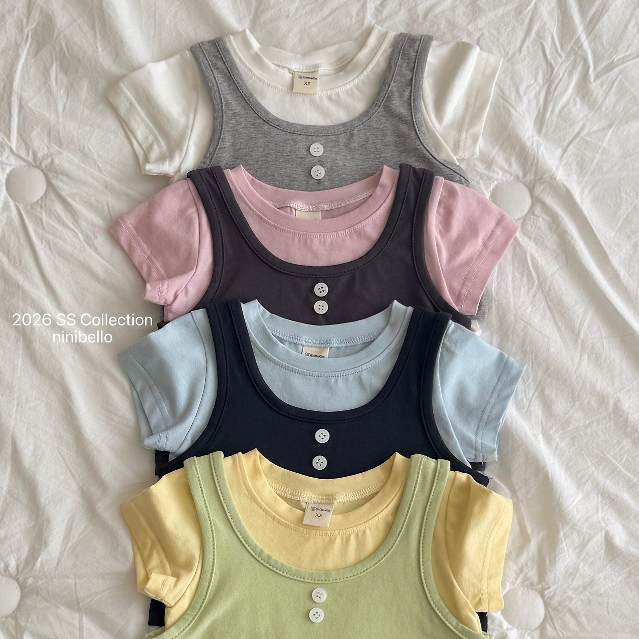 [ninibello] Daily Sleeveless Layered Tee +fee2 / [니니벨로] 데일리나시레이어드티