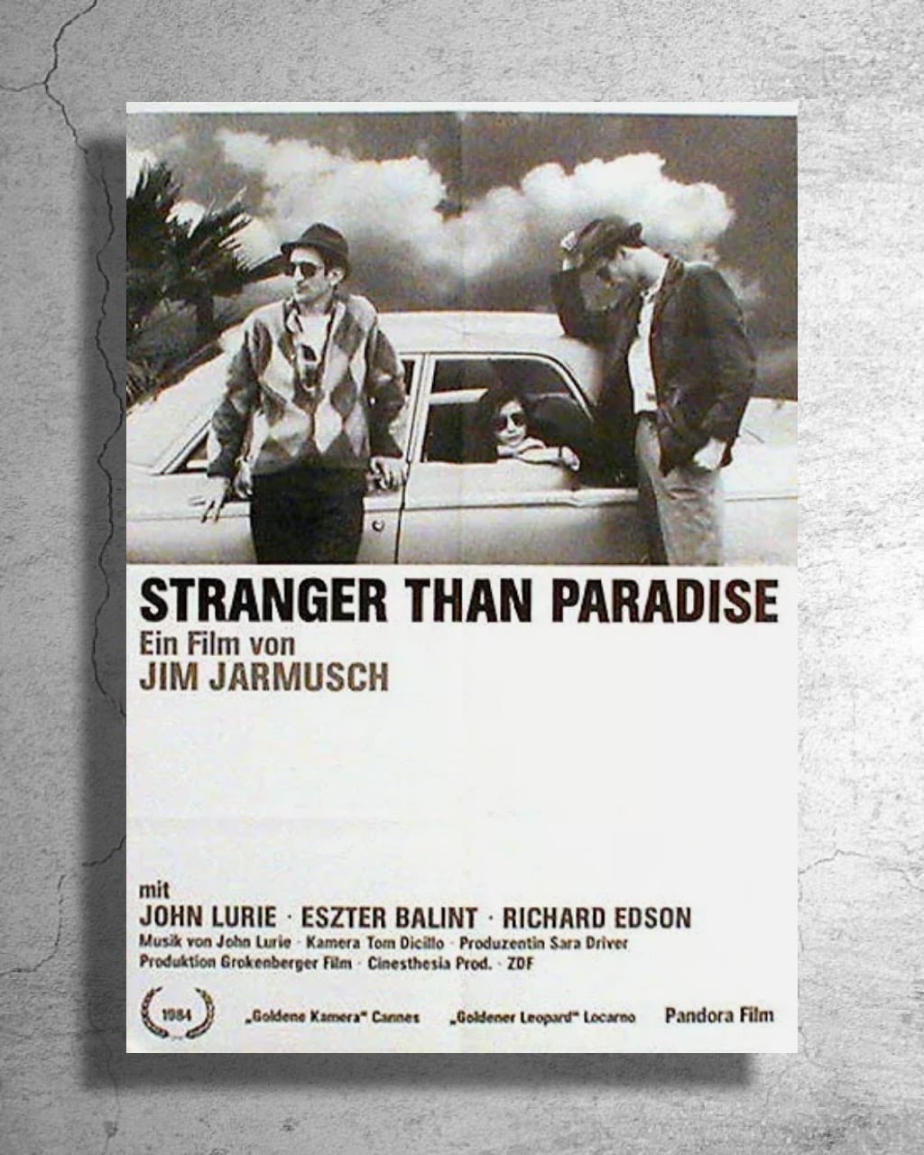 ジム・ジャームッシュ監督映画『ストレンジャー・ザン・パラダイス』1984年東ドイツ上映時の告知ポスター
