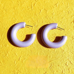 Pink Hoop Design Earrings ‐1col‐ A0480