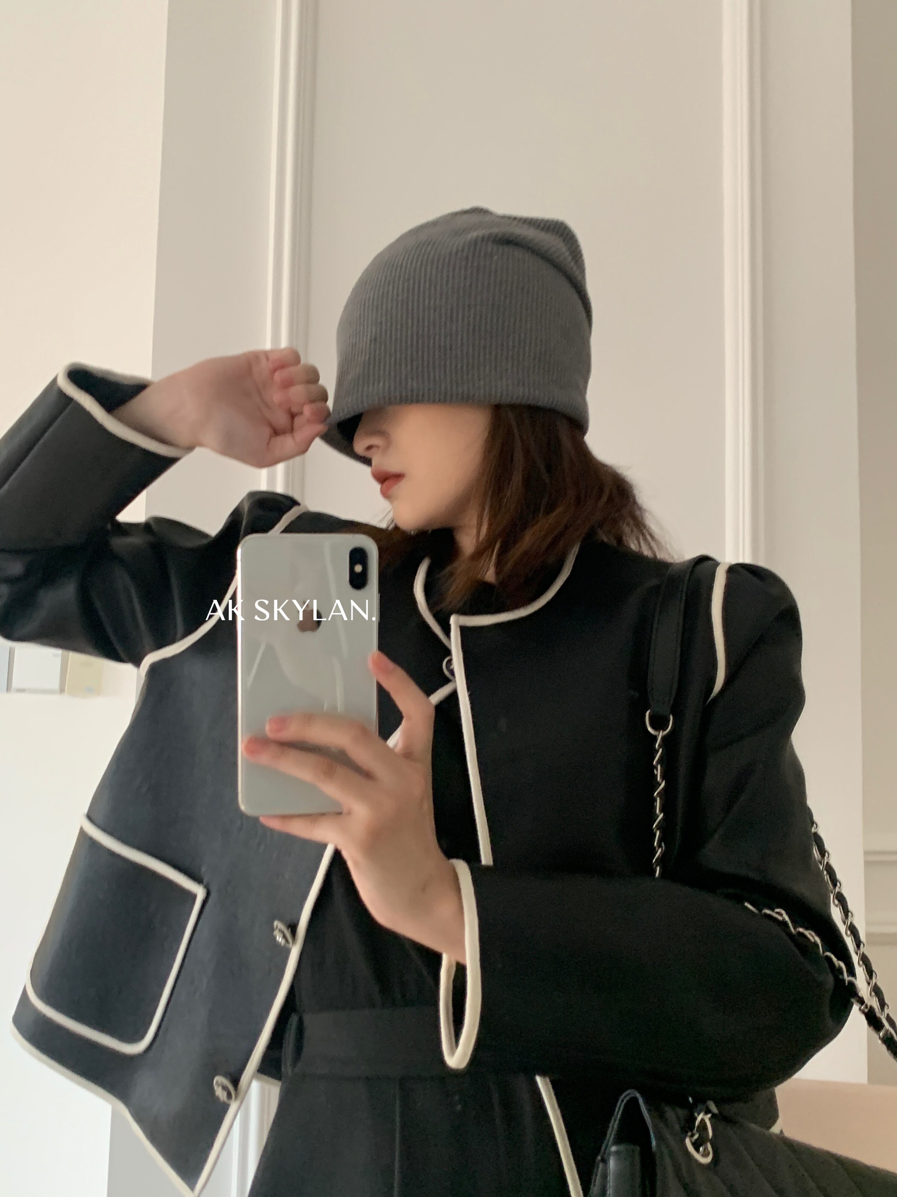 レザーバックルジャケット スプリングオータムレディーススタイルラウンドネック 大人ガーリー スウィート キュート カジュアル 春物 秋物 Oネック ビッグFスモールZ韓国74375957337