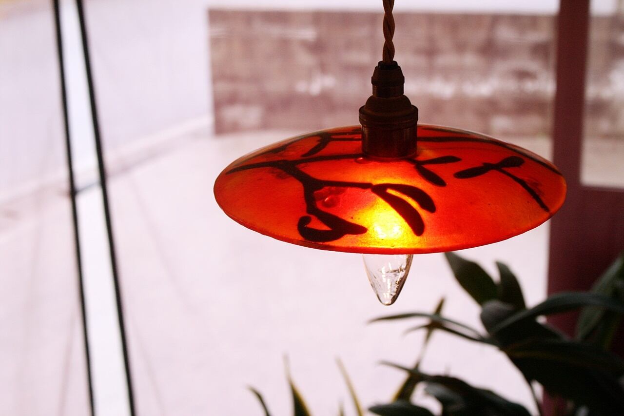 ランプシェード・宿り木 | つづるガラスアート /Glass that connects life